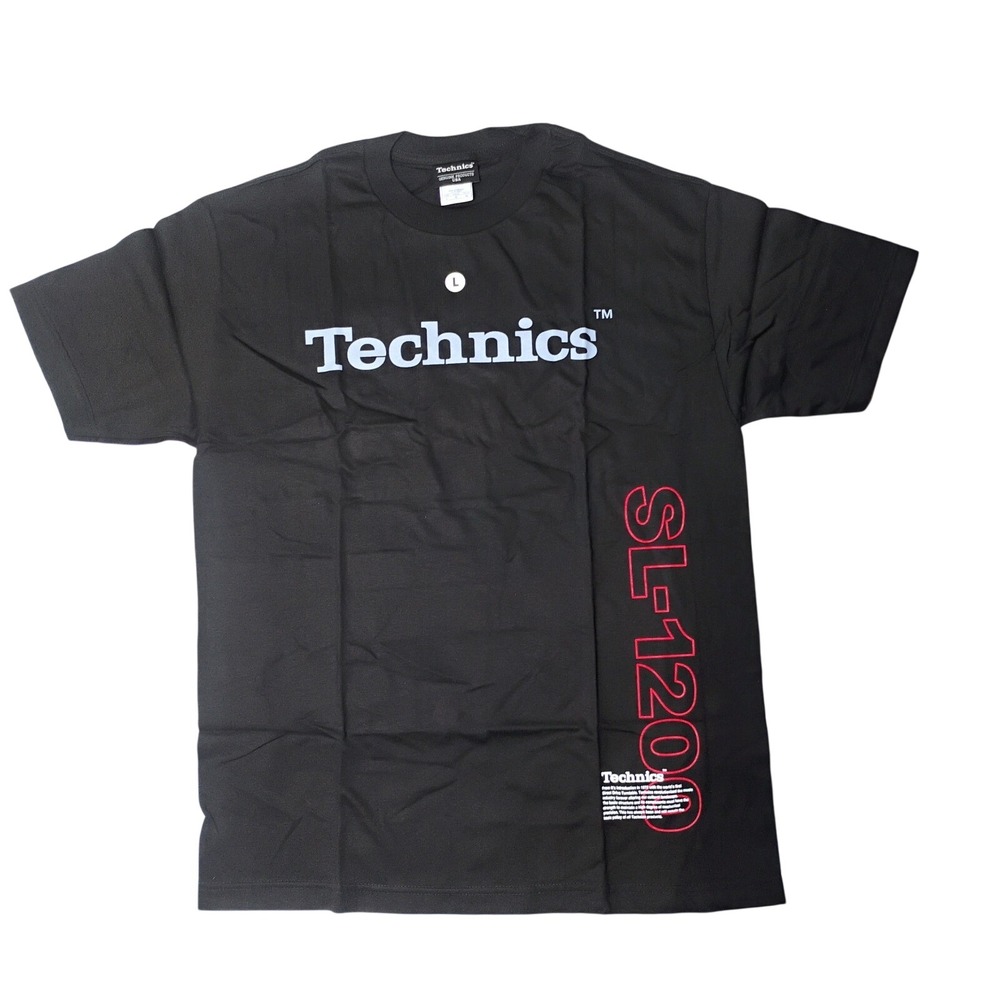 Technics Men's Black TShirt Size L Short Sleeve Vintage 1990's SL 1200 Turntable